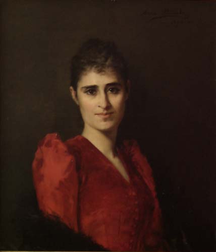 Portrait of a women in red dress